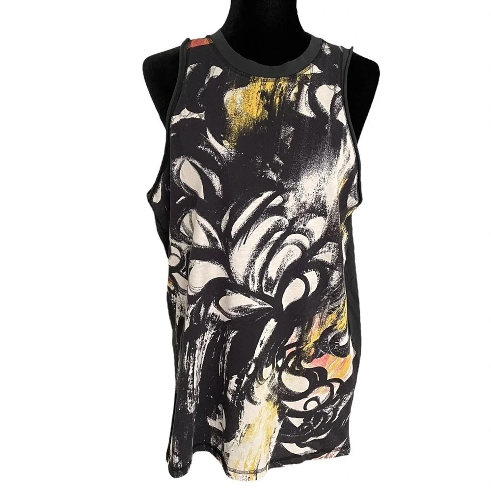 Phillip Lim Women's Gray Graphic Printed Tank Top size M